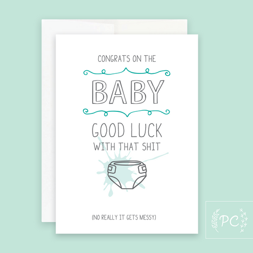 good luck with that shit | greeting card