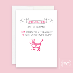 congrats on the upgrade | greeting card