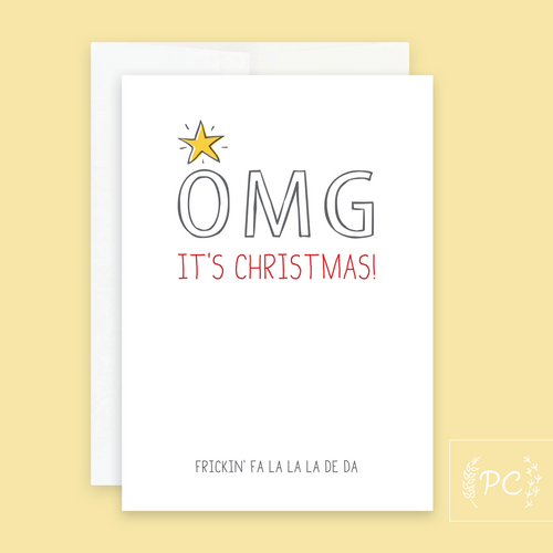 omg its christmas | greeting card