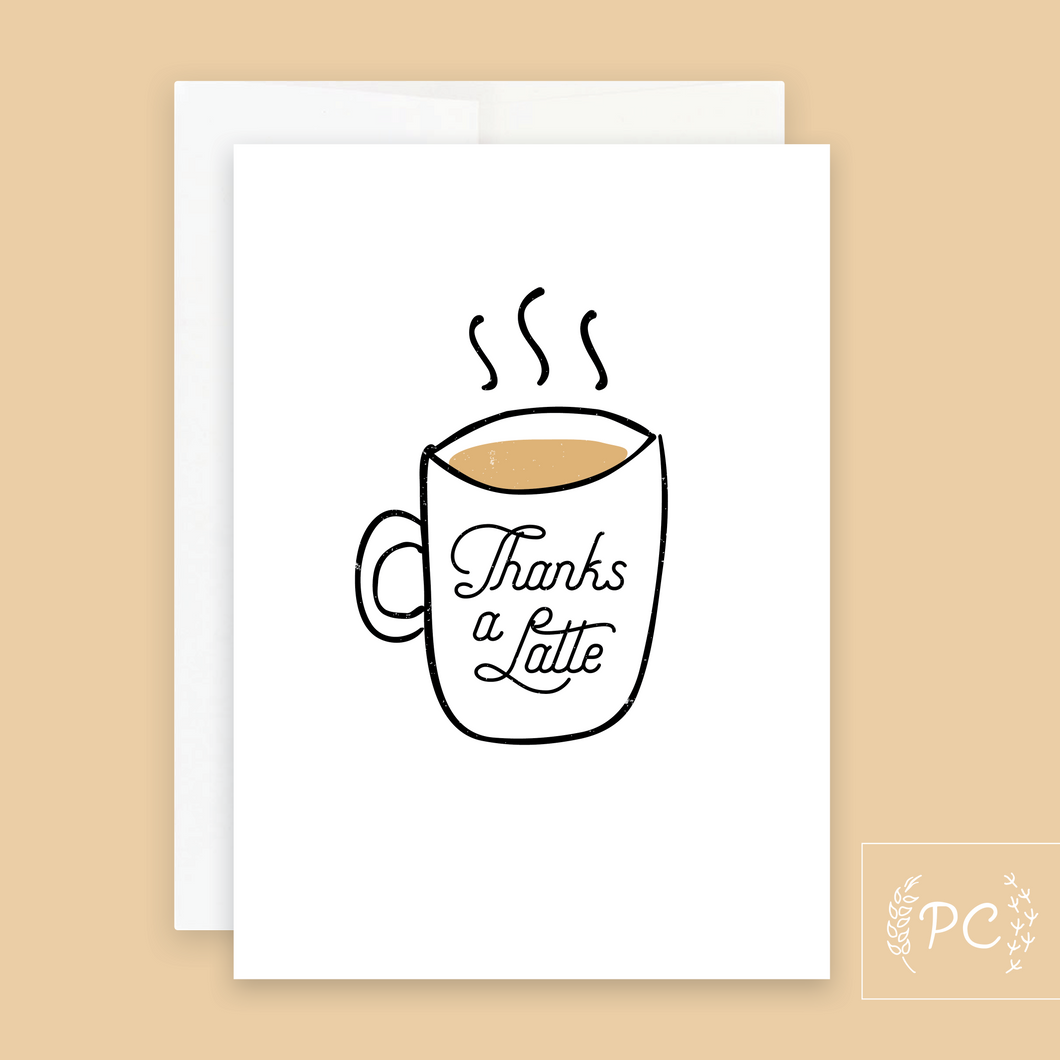 thanks a latte | greeting card