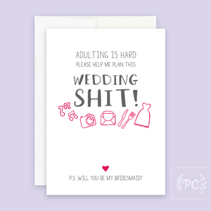 wedding shit – bridesmaid | greeting card
