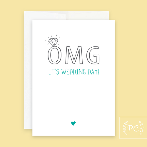 omg it's wedding day | greeting card