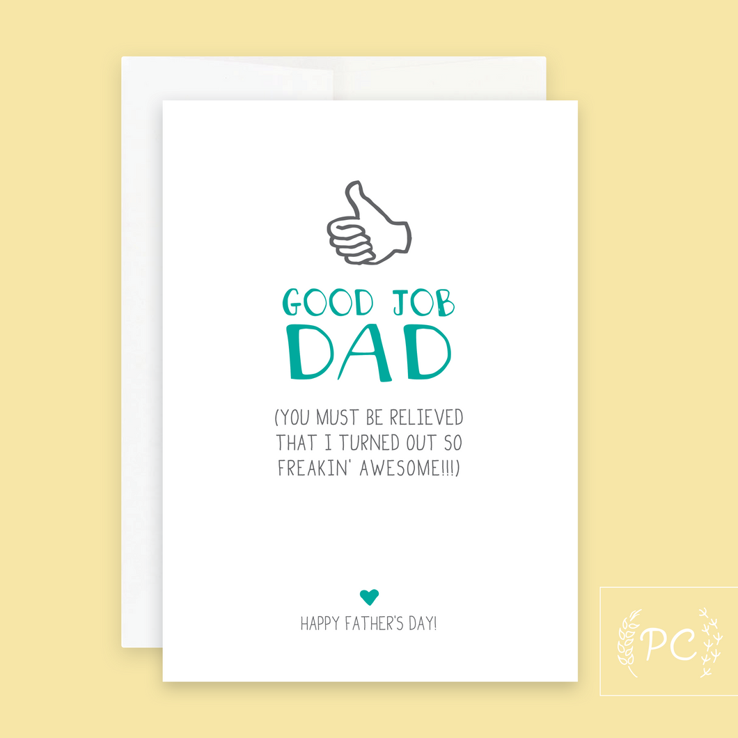 good job dad | greeting card