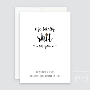 life totally shit on you | greeting card