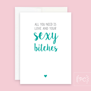 sexy bitches – bridesmaid | greeting card