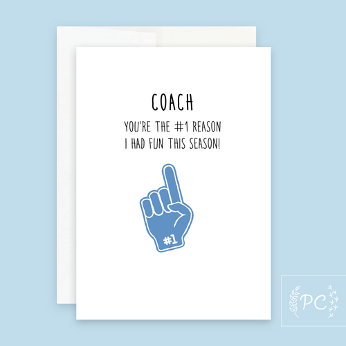 number 1 coach | greeting card