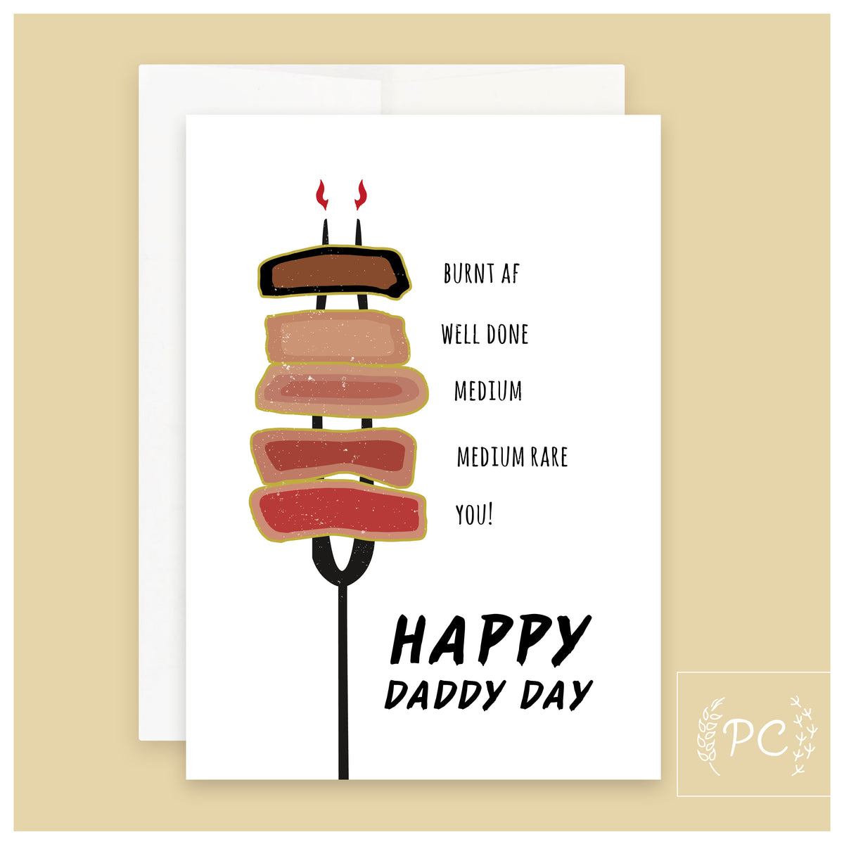 rare father's day card Steak 