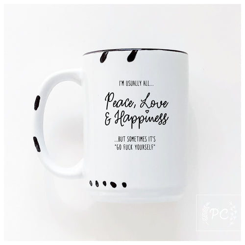 peace love happiness | ceramic mug