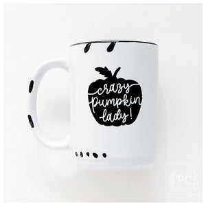 crazy pumpkin lady | ceramic mug