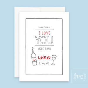 greeting card | i love you more than wine