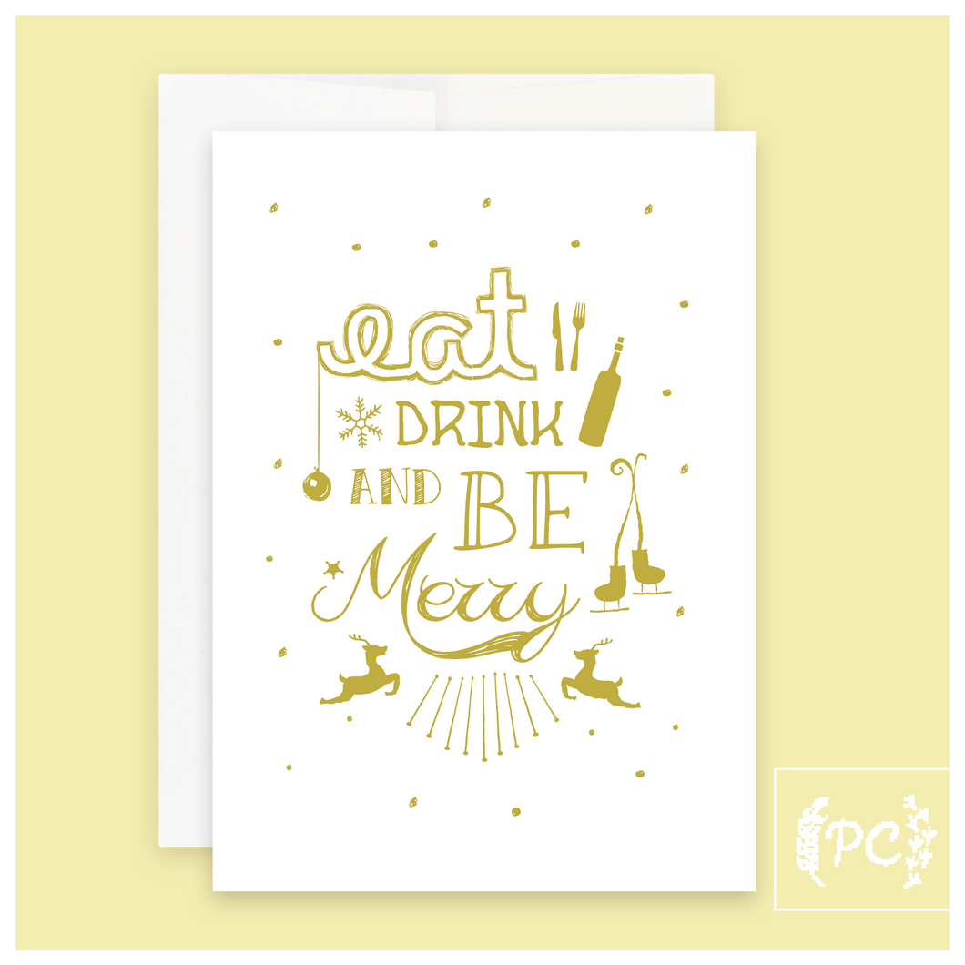 eat drink & be merry | greeting card