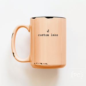 custom lake name with anchor | ceramic mug
