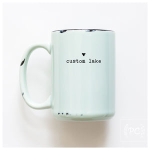 custom lake name with heart | ceramic mug