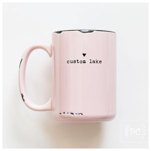custom lake name with heart | ceramic mug