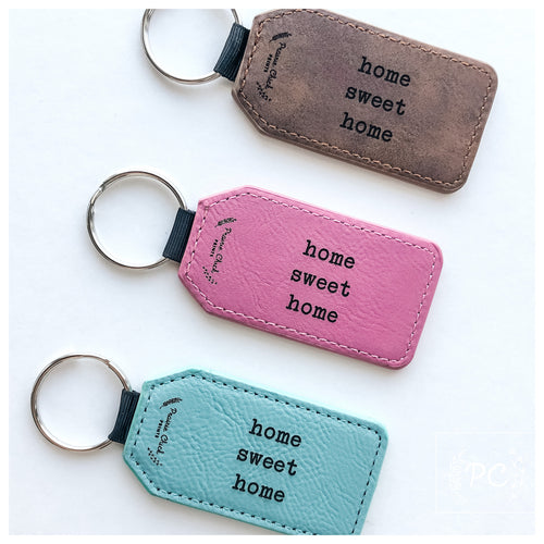 home sweet home | leather key ring