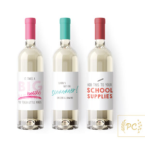 teachers rule assemblage | wine labels