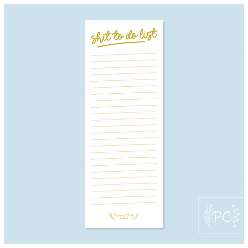 shit to do list - gold | note pad
