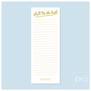 shit to do list - gold | note pad