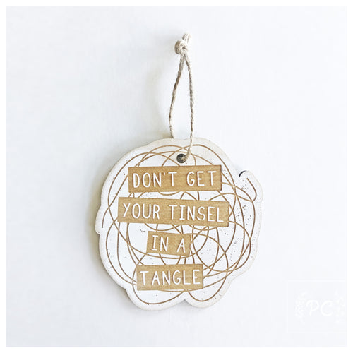 tinsel in a tangle | ornament