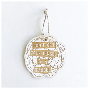 tinsel in a tangle | ornament