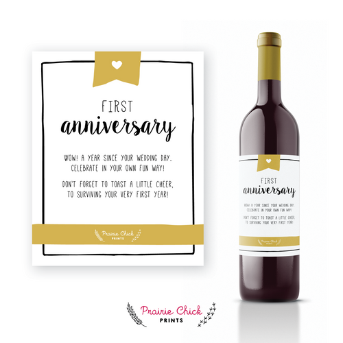 first anniversary | wine label