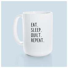 eat. sleep. quilt. repeat. | ceramic mug