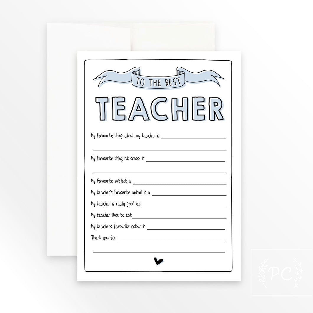 teacher question | greeting card