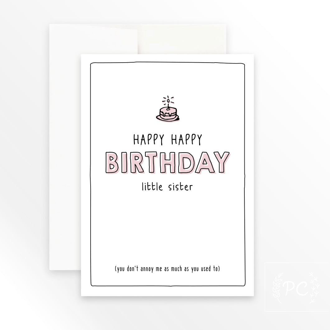 happy birthday little sis | greeting card