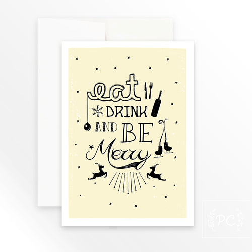 eat drink & be merry | greeting card