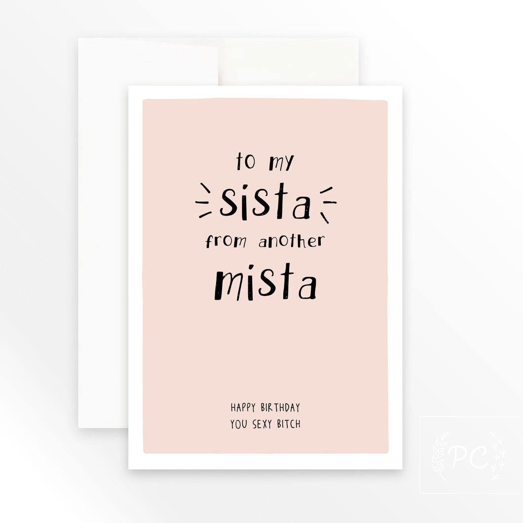 to my sister from another mister | greeting card