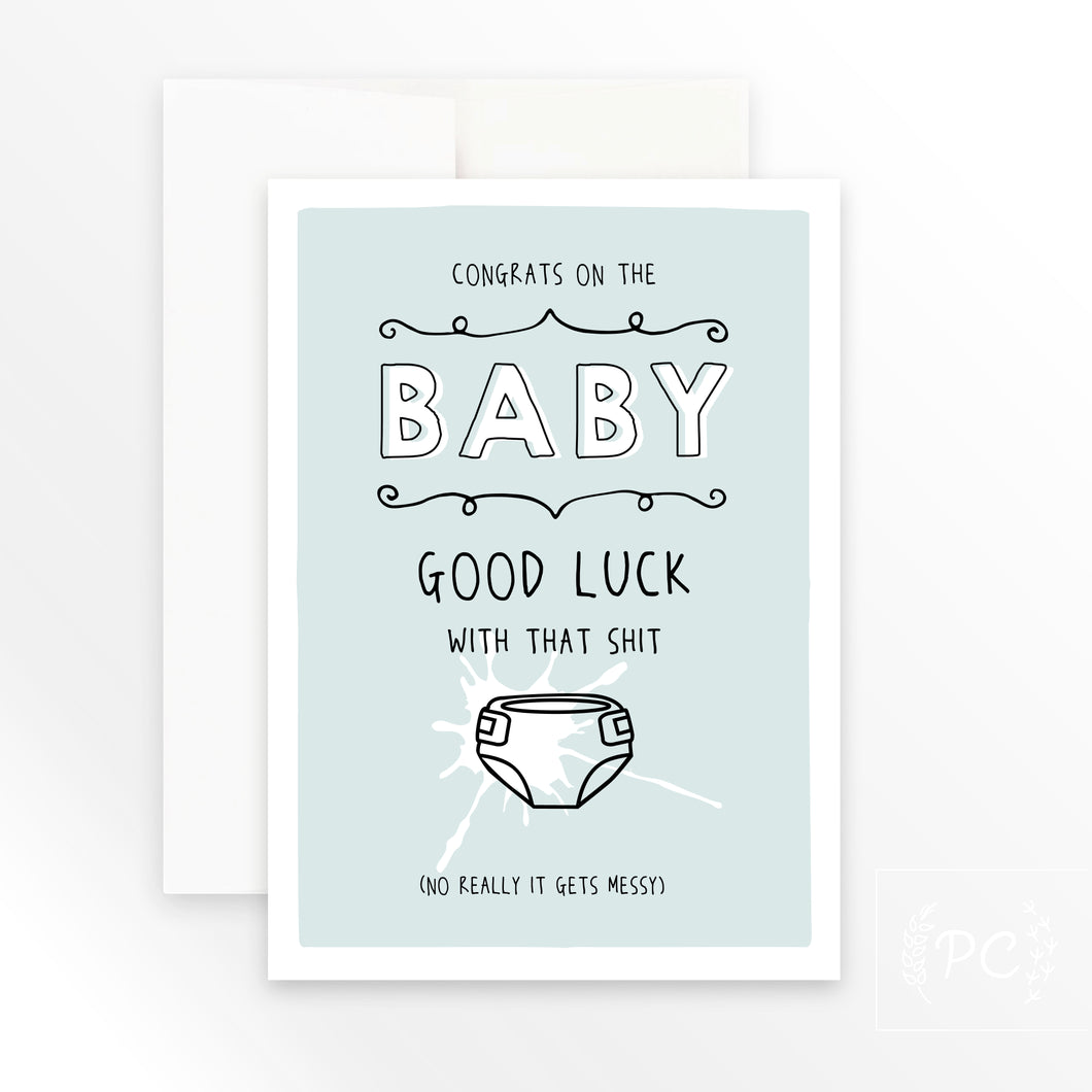 good luck with that shit | greeting card