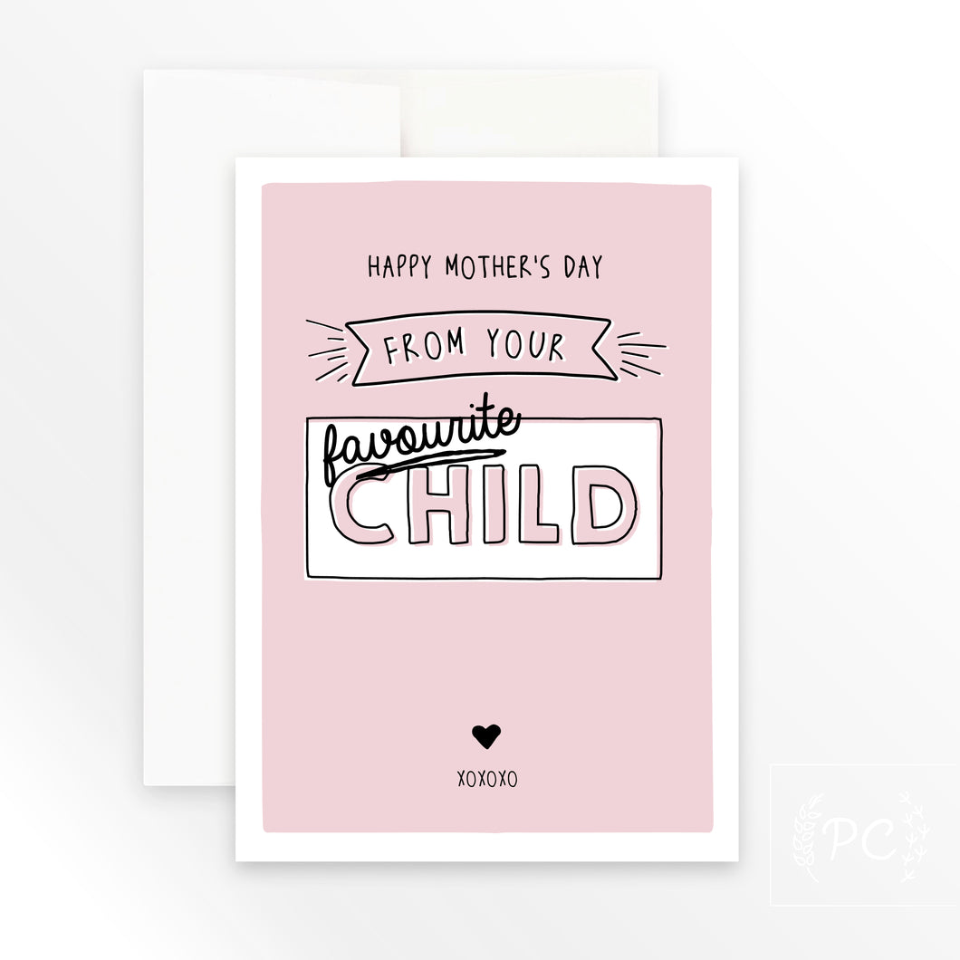 from your favourite child mother's day | greeting card
