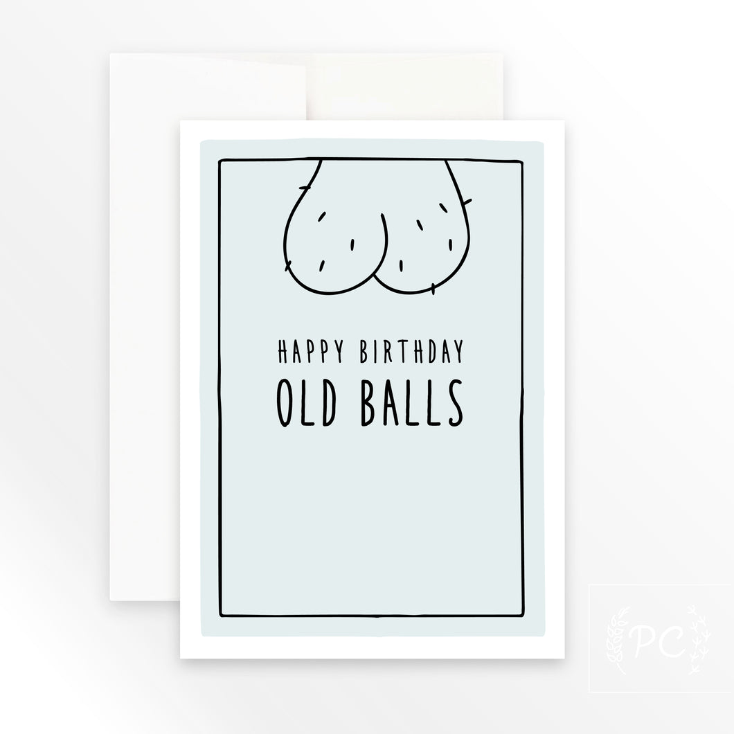 happy birthday old balls | greeting card