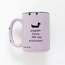 dragons, booze, bad attitudes | ceramic mug