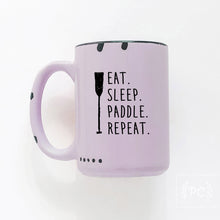 eat. sleep. paddle. repeat. | ceramic mug