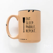eat. sleep. paddle. repeat. | ceramic mug