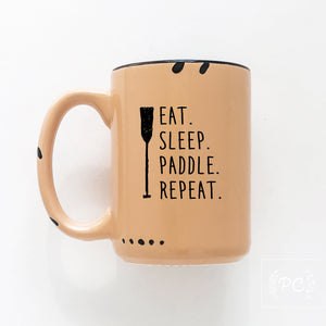eat. sleep. paddle. repeat. | ceramic mug