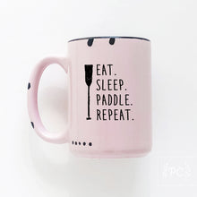 eat. sleep. paddle. repeat. | ceramic mug