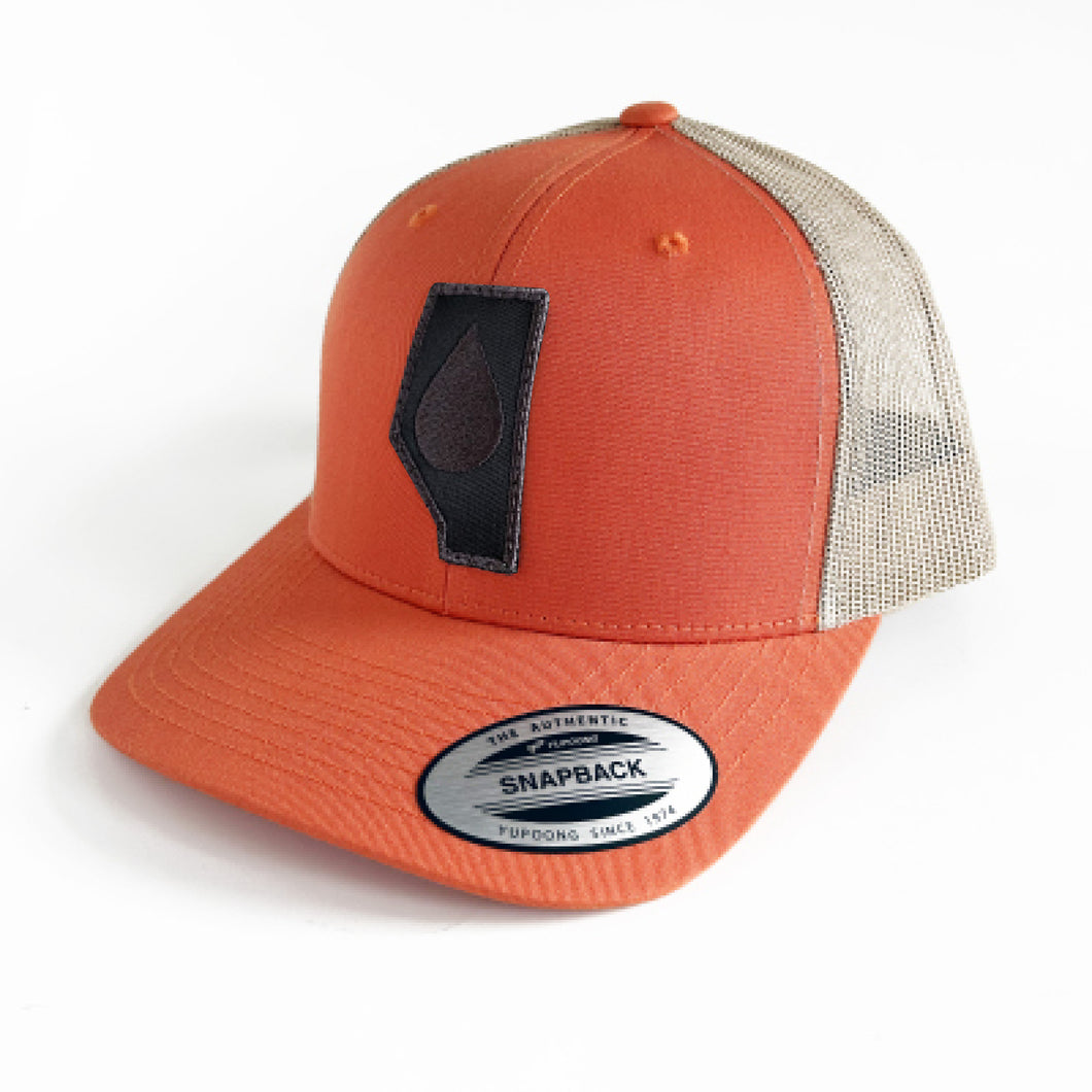 alberta oil - orange & tan - retro trucker snapback | hat