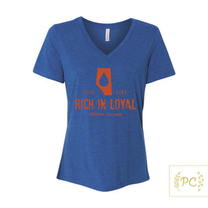 rich in loyal - ADULT WOMEN'S v-neck | t-shirt