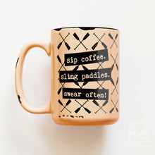 sip coffee. sling paddles. swear often! | ceramic mug | dragon boat