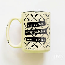 sip coffee. sling paddles. swear often! | ceramic mug | dragon boat