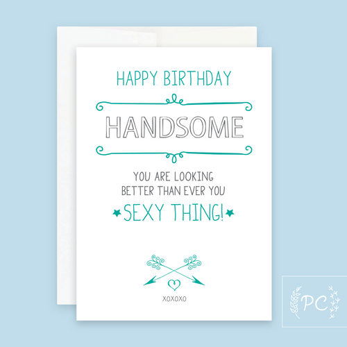happy birthday handsome | greeting card