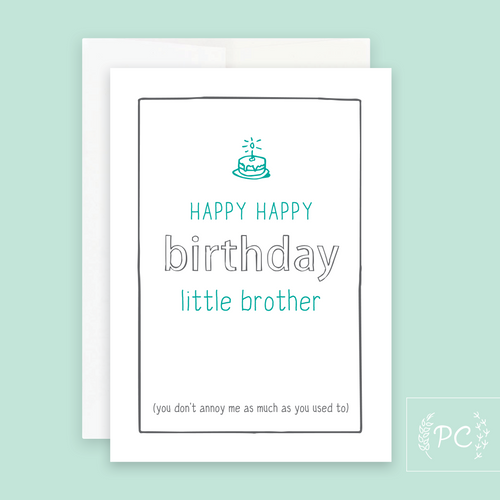 happy birthday little bro | greeting card