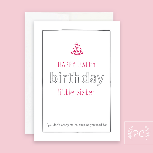 happy birthday little sis | greeting card