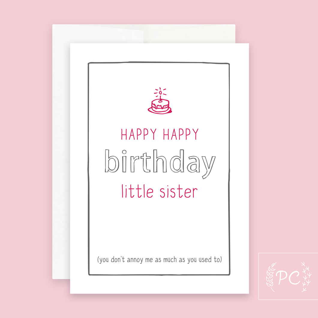 happy birthday little sis | greeting card