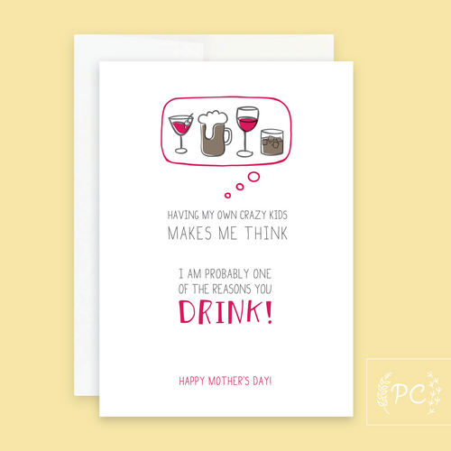 reasons you drink mom | greeting card