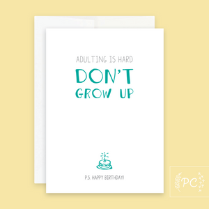 don't grow up | greeting card