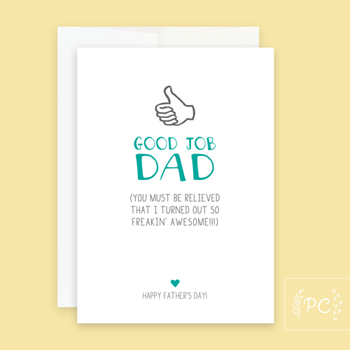 good job dad | greeting card