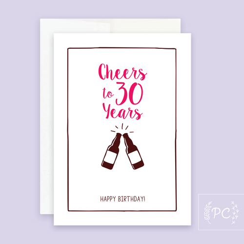 cheers to 30 years | greeting card